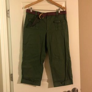 Greg Norman green cargo capris size 12